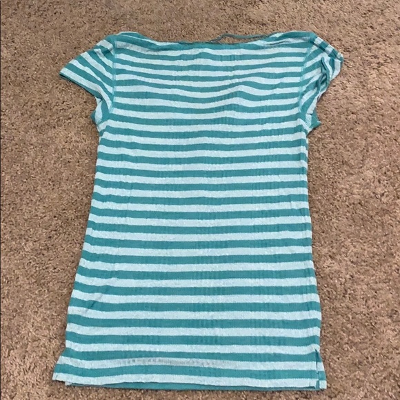Free People teal striped button up shirt - Picture 4 of 4